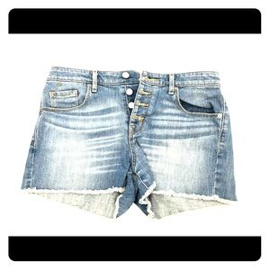 Light blue denim jean shorts